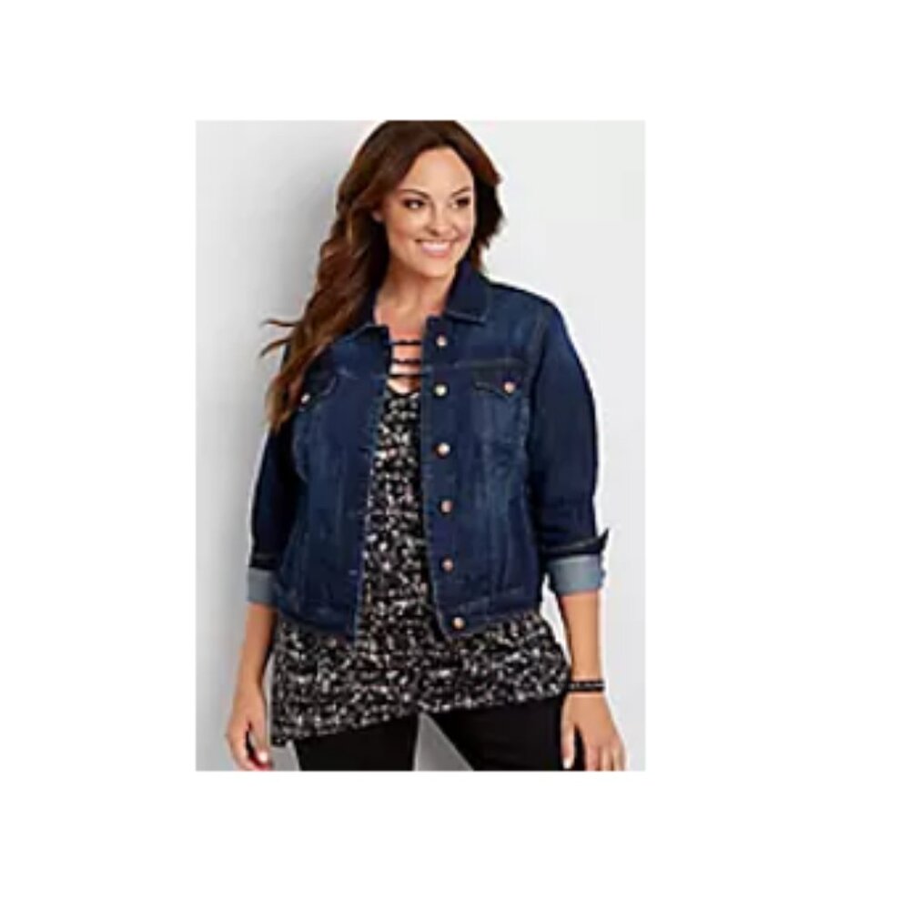 Maurices Dark Sandblasted Denim Jacket 3x- Barely worn